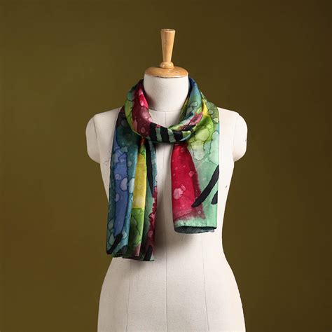 Multicolor Pure Silk Tie-Dye Stole
