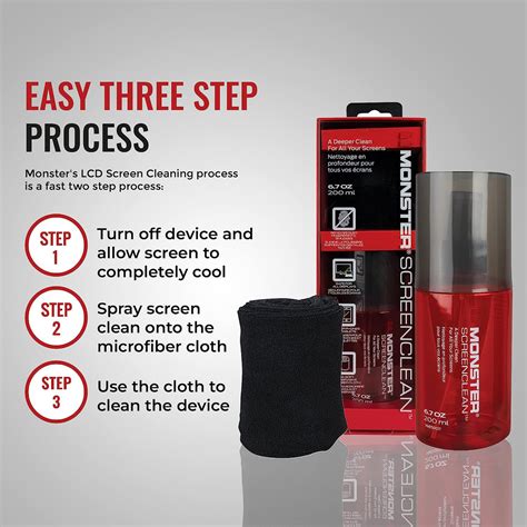 Monster Spray Screen Cleaner Kit with Microfiber Cloth for Electronic ...