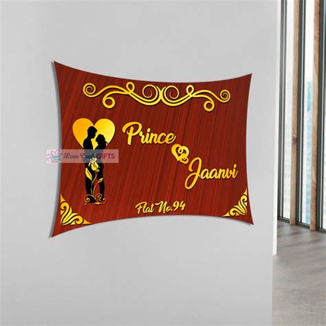 Couple Wooden Home Name Plates - love craft gift