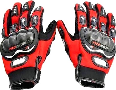 SHIFTER Polyester Biker Hand Gloves For Riding Bikes/Motorcycles/Cycles/Sports Gloves (Red ...