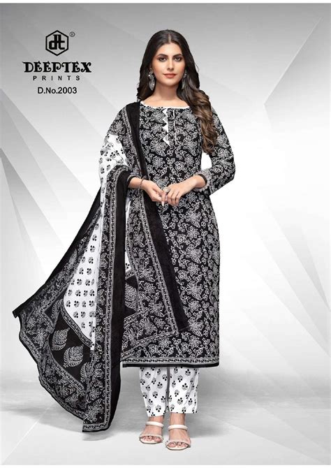 DEEPTEX PRINTS AALIZA BLACK & WHITE SPECIAL VOL 2 COTTON PRINT SALWR ...