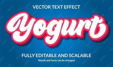 Premium Vector | Yogurt editable 3d text style effect