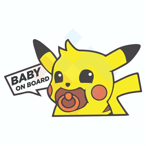 Baby on Board Pikachu Sticker Decal - Cute peeking | Ubuy India