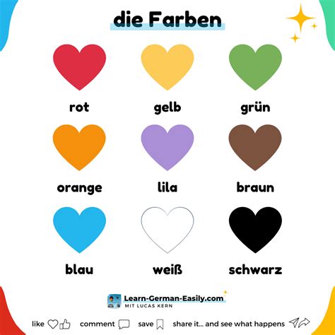 🔴🟠🟡🟢🔵🟣 German colors - Vocabulary | German phrases learning, German ...