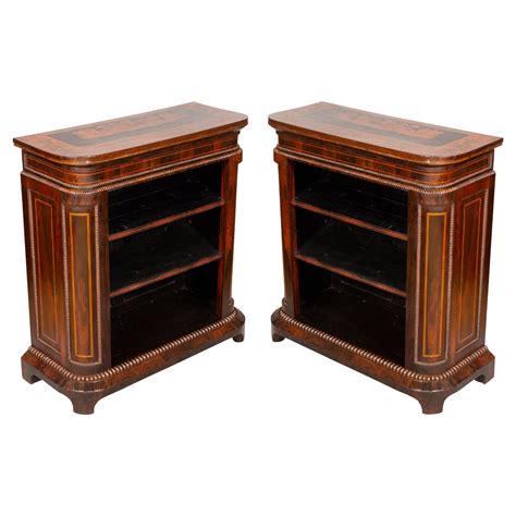 Dual Sided Low Bookcase Console Table Inlaid Top Theodore Alexander ...