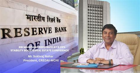 RBI Repo Rate at 5.25%: CREDAI-MCHI Reaction on Real Estate Stability