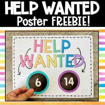 Help Wanted Poster for Class Helper/Class Jobs FREEBIE by Crispell's ...
