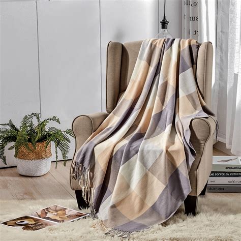 Plaid Throw Blanket With Reversible Design - On Sale - Bed Bath ...