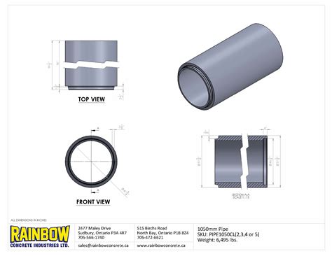 Concrete Pipe Sizes Chart