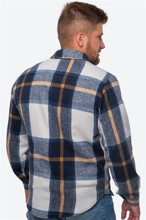 Мужская теплая рубашка в клетку Happyfox 6691437 синий купить оптом в ...
