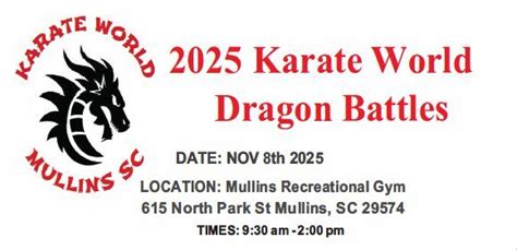 2025 Karate World Dragon Battles Karate Tournament, 615 N Park St ...