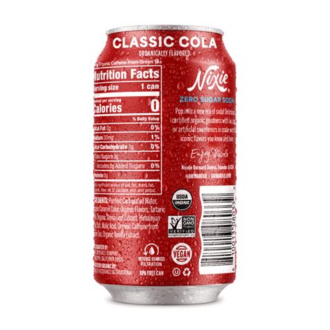 Nixie Classic Cola, Organic Zero Sugar Soda (12 oz) Delivery or Pickup ...