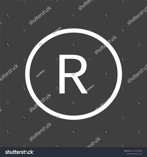 R Registered Trademark Vector Icon Register Stock Vector (Royalty Free ...