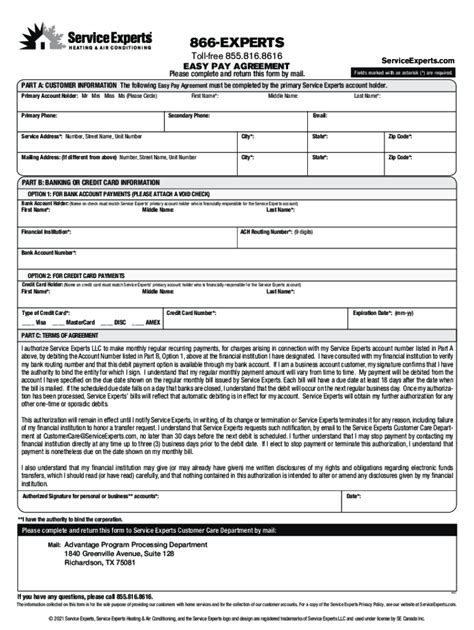 Fillable Online Service Experts Easy Pay Form 0622 Fax Email Print ...