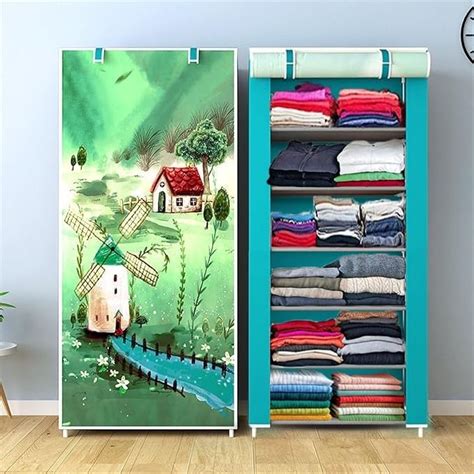 CMerchants Collapsible Wardrobe 6 Shelves Storage Clothes Storage Rack ...