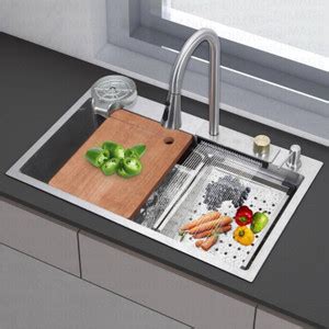 Q-IMAGE Silver Kitchen Sink 30X18X9 Inch Waterfall Kitchen Sink with ...