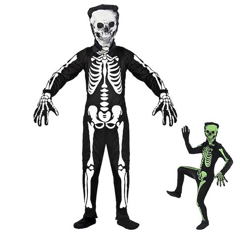Skeleton Skull Halloween Cosplay Costume One Piece Kid's Boys' Girls ...