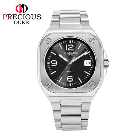 PRECIOUS DUKE Men’s Business Quartz Watch – Square Dial, Stainless Ste ...