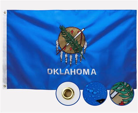 Amazon.com : Double Sided Oklahoma State Flag 3x5 Outdoor The Longest ...