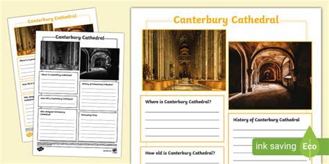Canterbury Cathedral Fact File Template (teacher made)