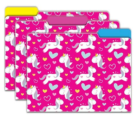 Nourish A4 Size Tab Folder - Set of 3 Folders- Pink Unicorn : Amazon.in ...