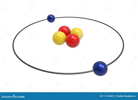 Bohr Model of Helium Atom with Proton, Neutron and Electron Stock ...