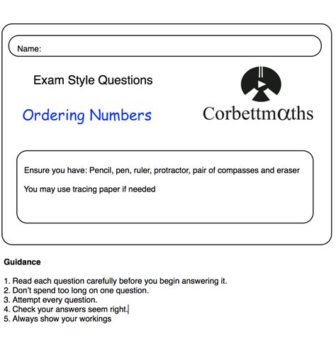Image result for Corbettmaths Numbers Worksheet