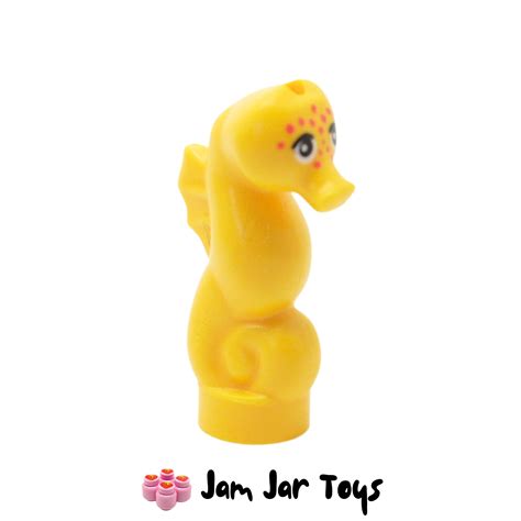 LEGO Small Yellow Seahorse, Black Eyes, Orange Spots. P136