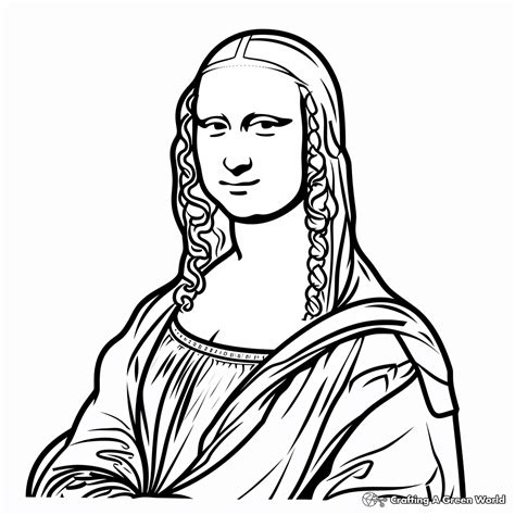 Mona Lisa Coloring Pages - Free & Printable!
