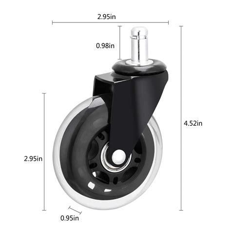 Snapklik.com : Office Chair Wheels Replacement, Office Chair 3" Caster ...