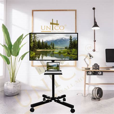 Unico Floor LED TV Stand, TV Trolley,with Adjustable Height Mobile TV ...