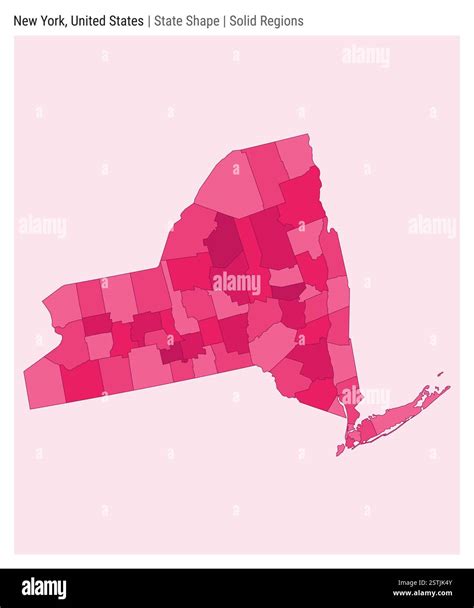 New York, United States. Simple vector map. State shape. Solid Regions ...