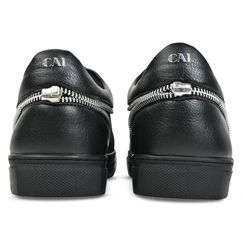 Zipper-Accent Sneakers- Black – The CAI Store