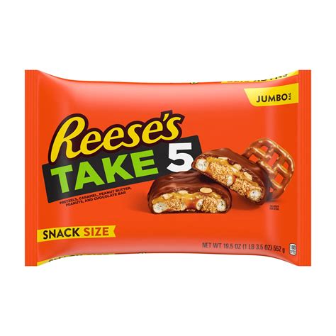 Reese's Take 5 Pretzel, Peanut, Chocolate, Mini Candy Bars, Variety ...