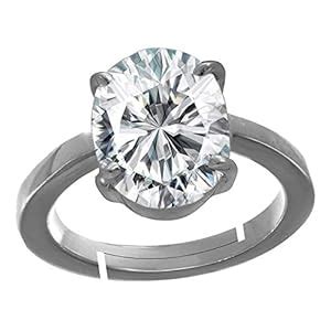 Buy Rama & Mool Chand Trading Natural Zircon Stone Silver Adjustable ...