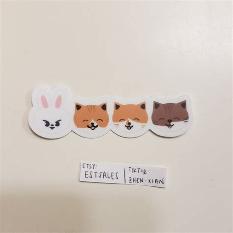 Stray Kids Cats Vinyl Sticker - Lee Know, Leebit, Soonie, Doongie, Dori ...