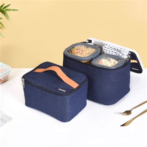 Denim Insulated Food Storage Picnic Bags Set Of 2 Online - Premium ...
