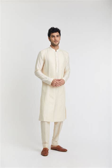 "Fayrouz Weave" Textured Kurta – Gatsby Collection
