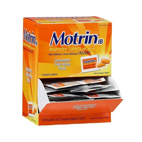 MOTRIN Motrin Pain Relief: Tablet, 50 x 2, Box/Wrapped Packets