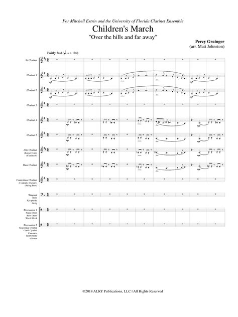 Grainger (arr. Johnston) - Children's March for Clarinet Choir - CC206 ...