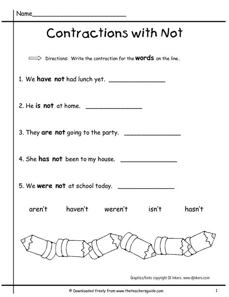 38 Contractions Worksheets for Improving Your Grammar - Kitty Baby Love