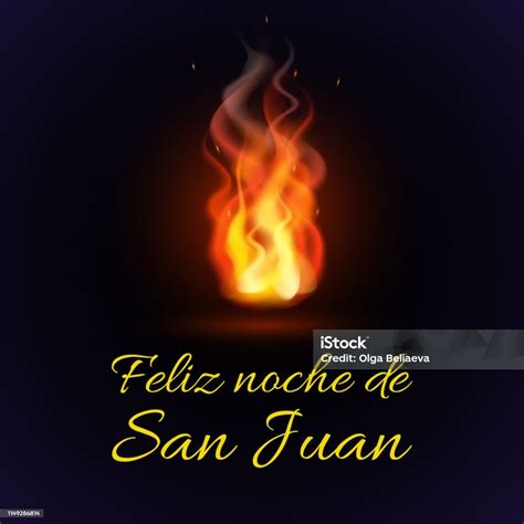 Vector Card Happy Night Of Saint John In Spanish Language Stock ...