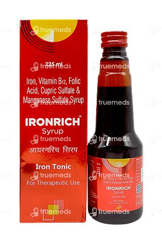 Ironrich Syrup 225 Ml - Uses, Side Effects, Dosage, Price | Truemeds