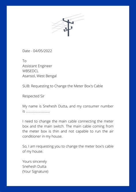 Write a letter to the Electric Office to Change the Meter Box's Cable