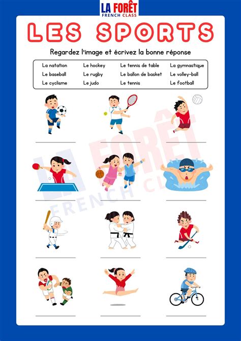 Score high in French with this sports worksheet! 🤼‍♀️🇫🇷 | Learn french ...