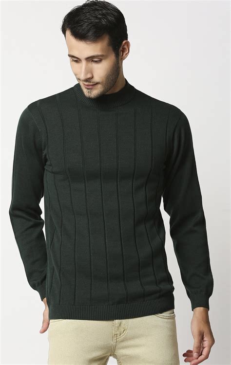 Fostino Tango Dark Green Turtle Neck T-Shirt - Fostino T-Shirts