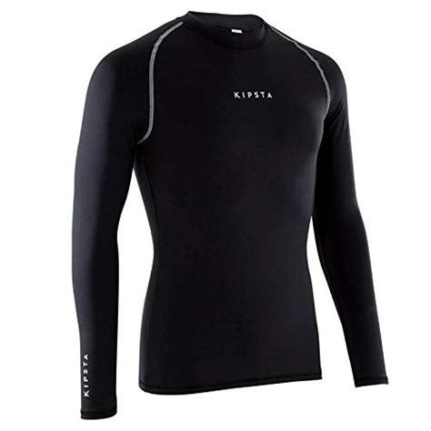 Kipsta Keepdry 100 Adult Breathable Long Sleeve Base Layer - Black (M ...