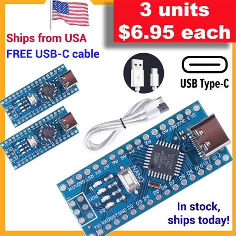 Buy 3 units! - V3.0 ATMEGA328P CH340 16Mhz *USB-C * Compatible with ...
