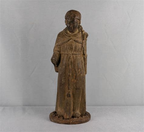At Auction: Spanish Colonial Artisan , 19C SANTO SPANISH COLONIAL MONK ...
