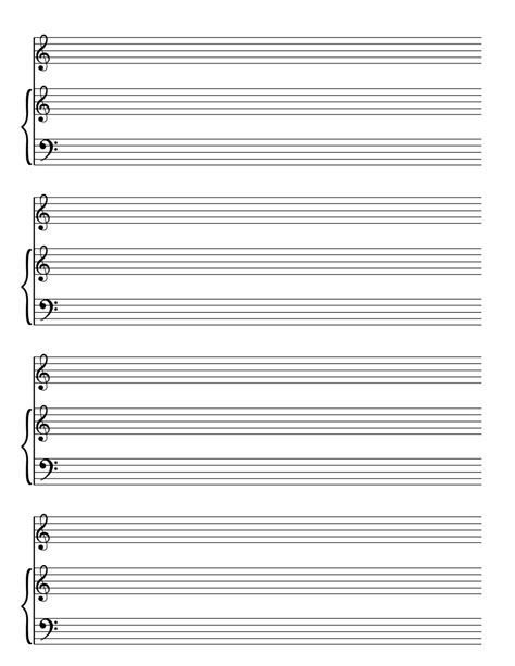 Printable Music Manuscript Paper: Piano & Voice (PDF Instant Download ...